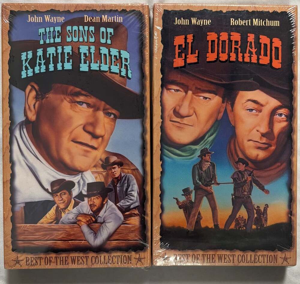 The Sons of Katie Elder & El Dorado John Wayne VHS Tapes Lot (Best of the West C